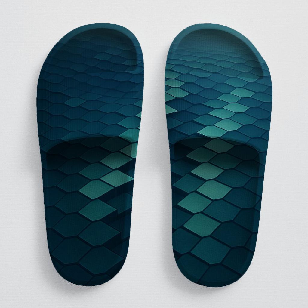 Staggered Hex Ripple soft footbed slides