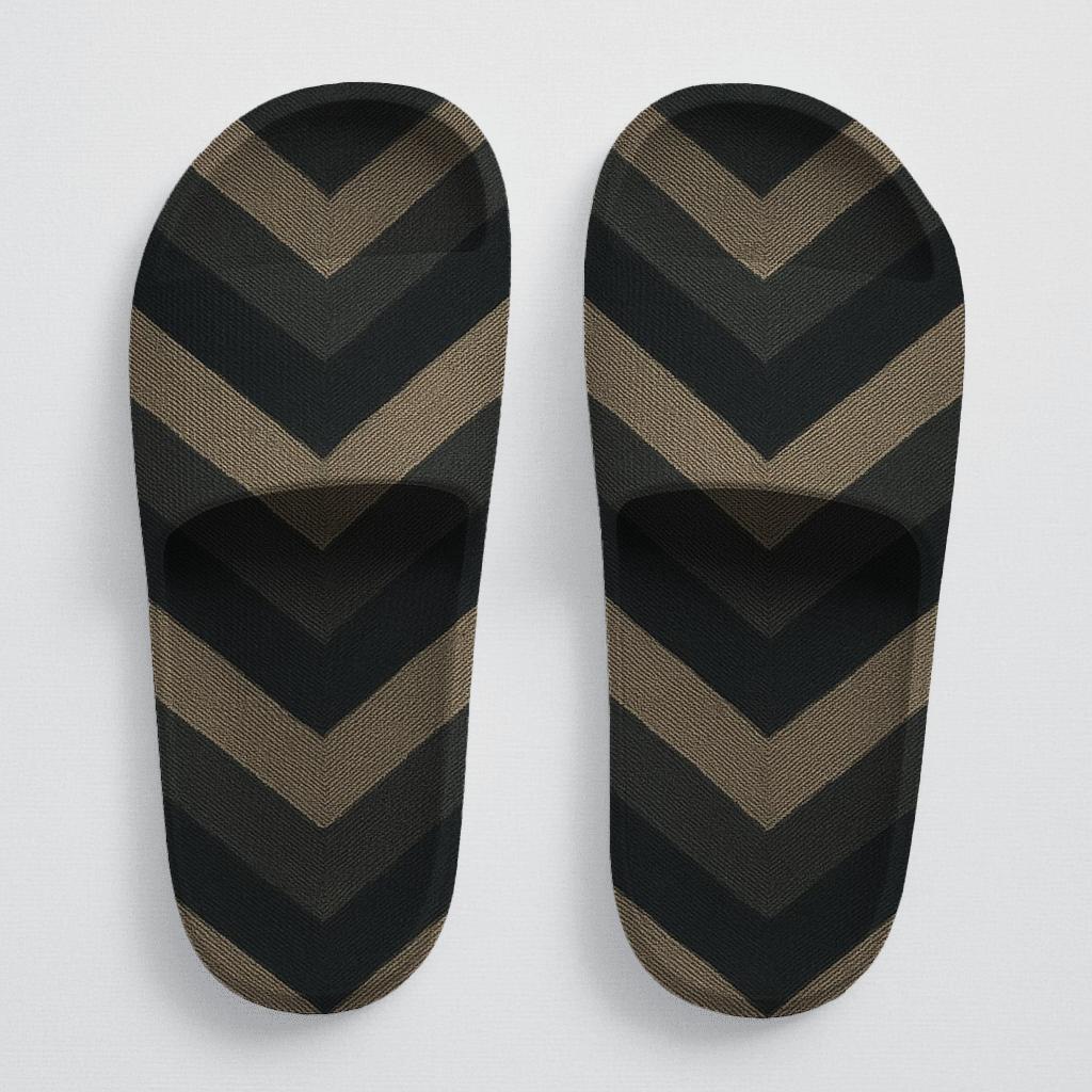 Moire Chevron Field comfortable casual slides