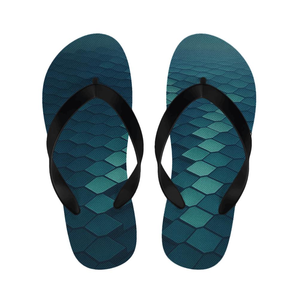 Staggered Hex Ripple designer logo slippers