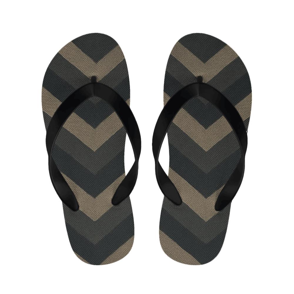 Moire Chevron Field trendy casual slippers
