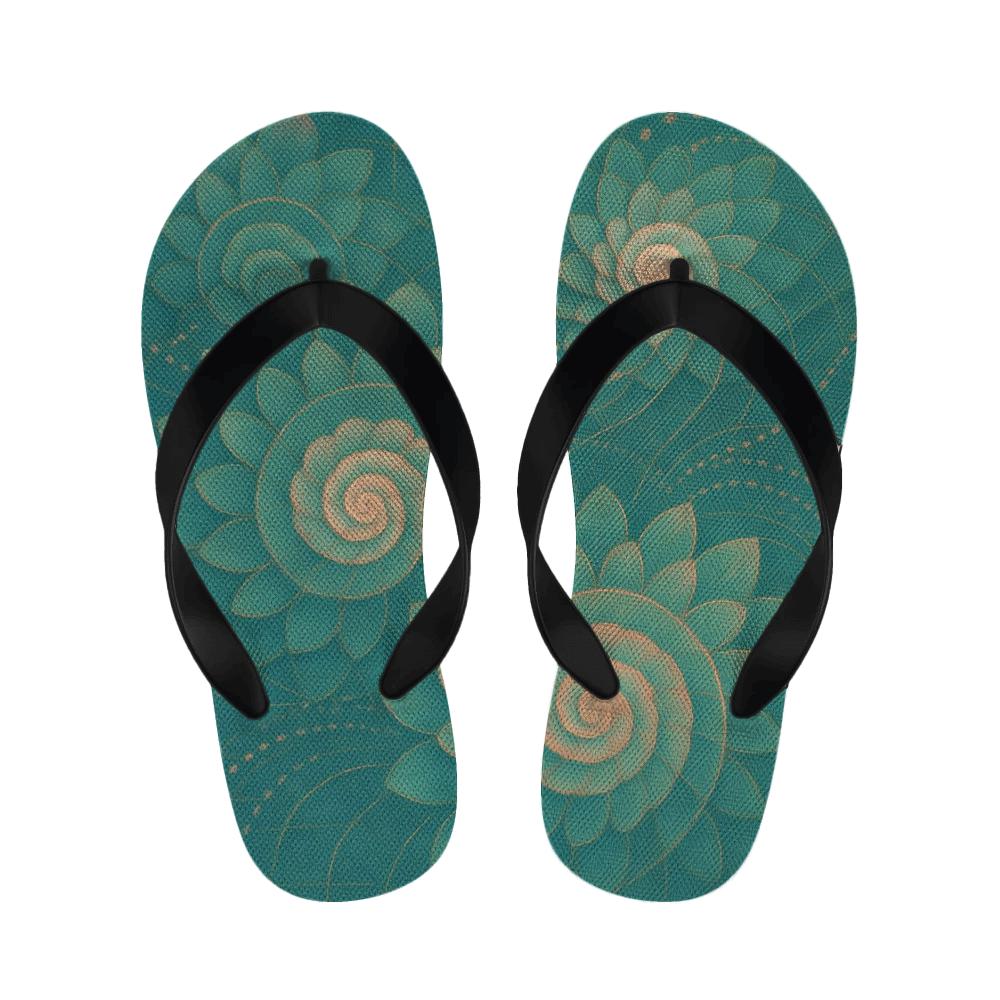 Spiral Blossom Matrix unique printed slipperscustom slippers