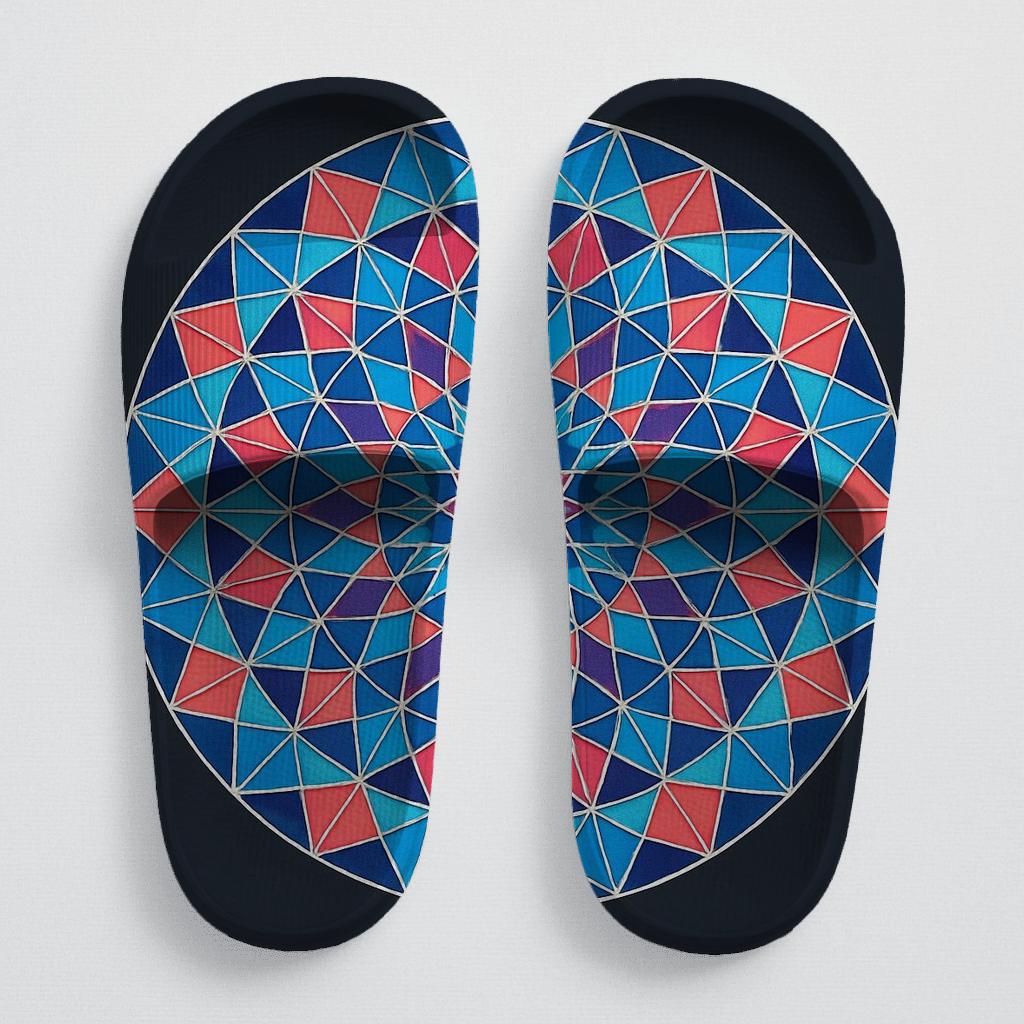 Prismatic Ring Mosaic soft footbed slides