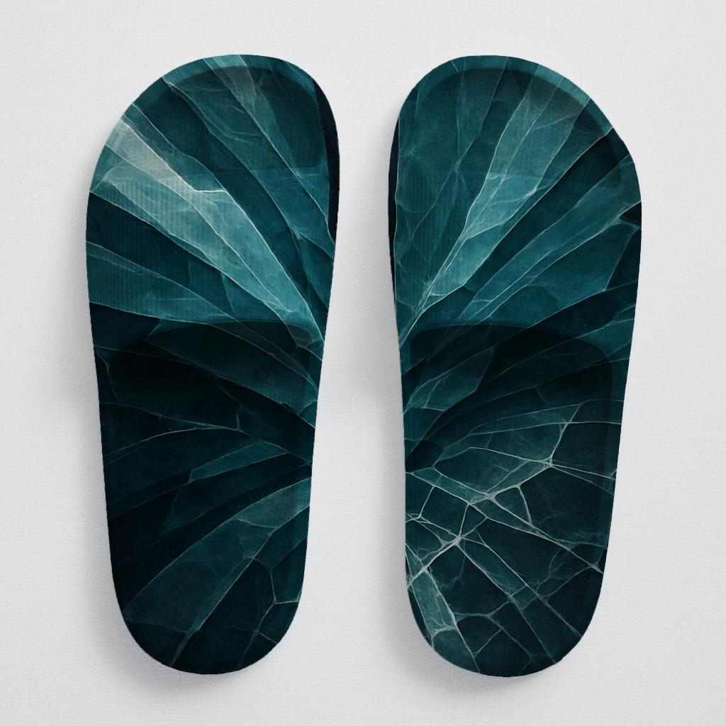 Prism Vein Fan personalized slide sandals