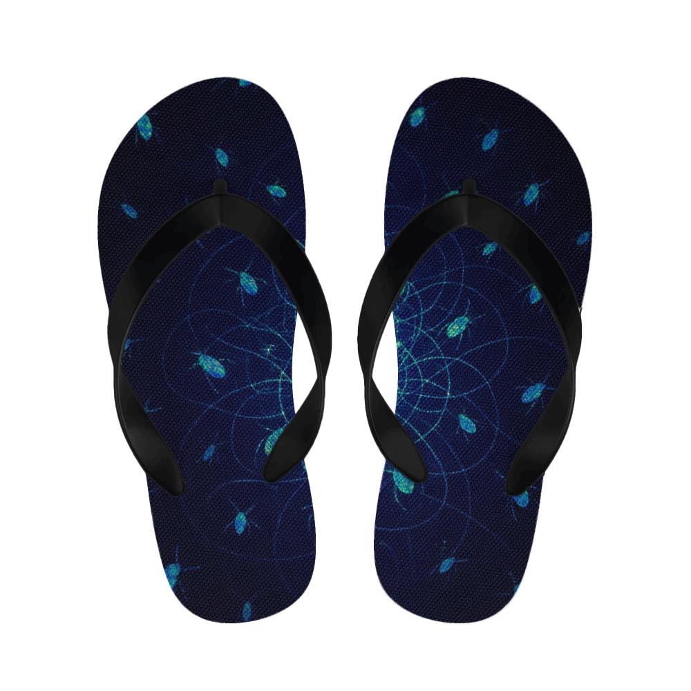 Iridescent Swarm Of The Star Beetles warm fleece slippers