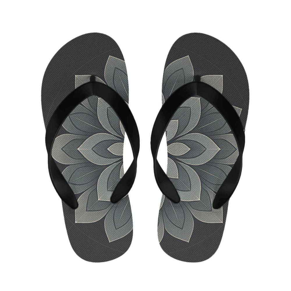 Silver Petal Echo Grid trendy casual slippers
