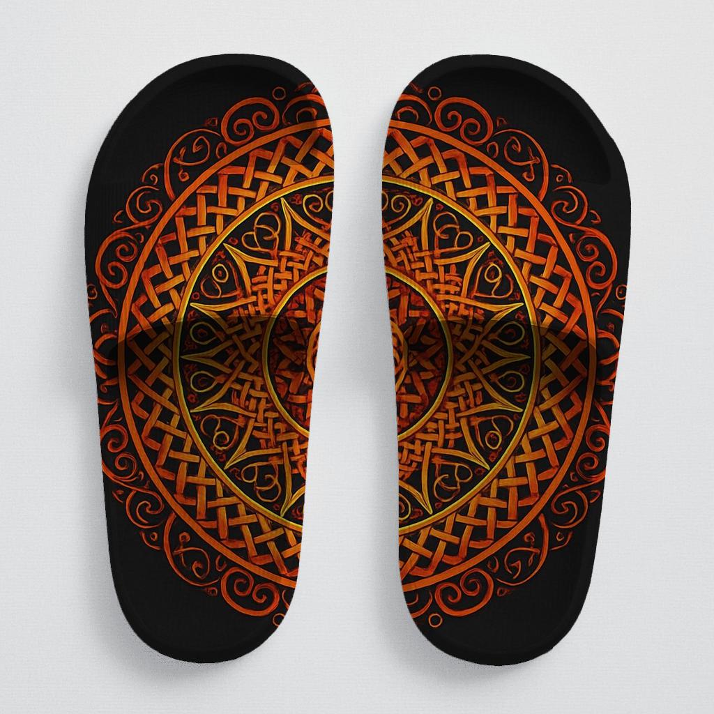 Infinite Ember Circle Weave personalized slide sandals