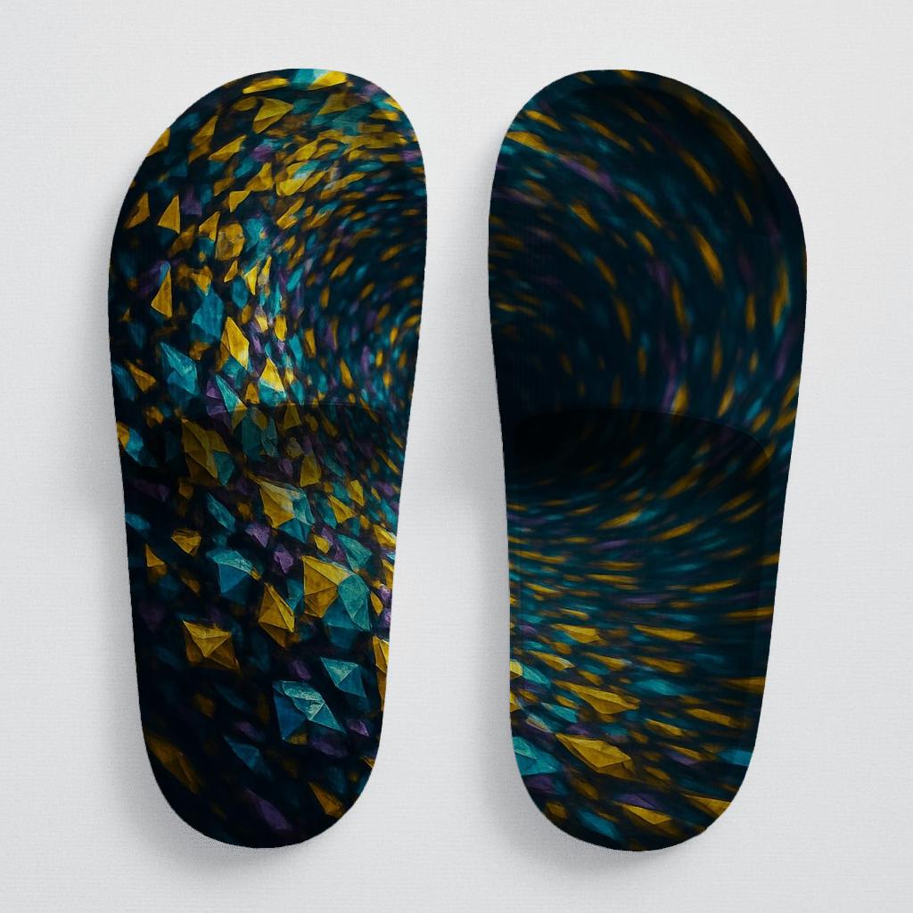 Prismatic Dance Of The Swarm personalized slide sandals