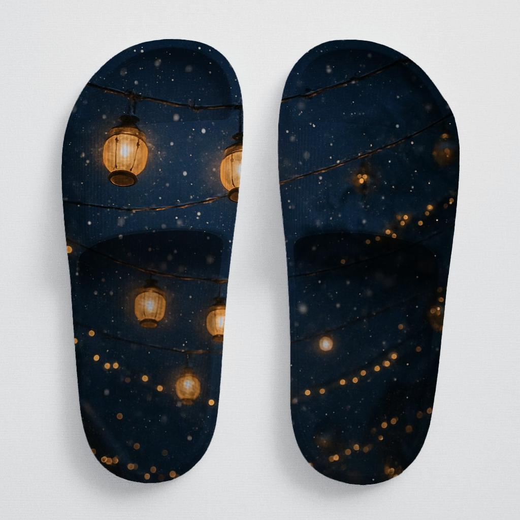 Lantern Snowfall Serenade comfortable casual slides