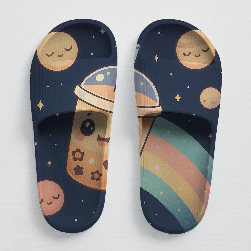 Starlight Bubble Tea Comet soft footbed slides