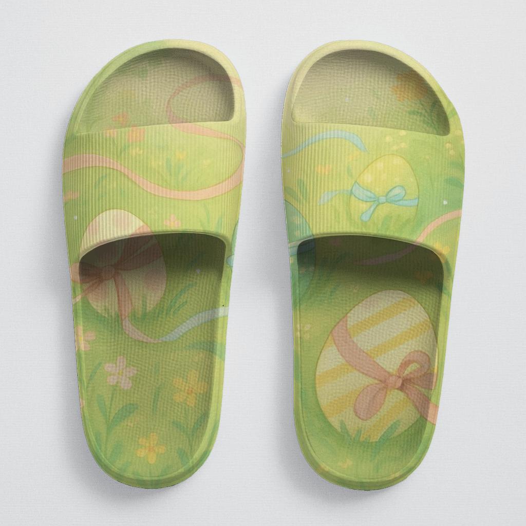Spring Ribbon Egg Meadow comfortable casual slides