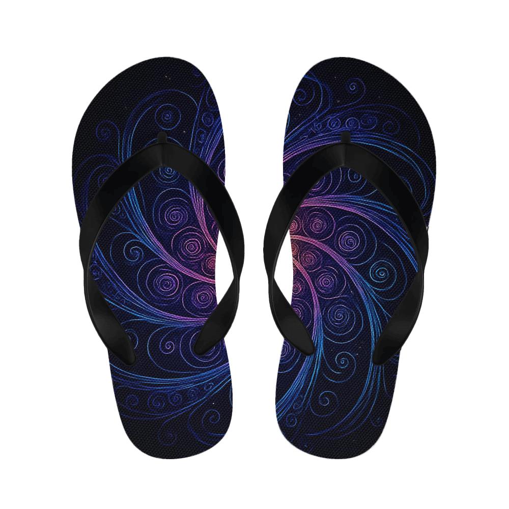 Galactic Spiral Rosette unique printed slippers