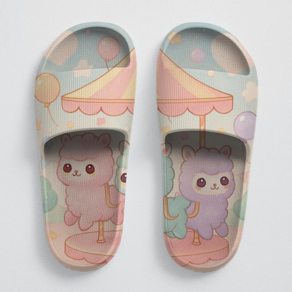 Cotton Candy Alpaca Carousel designer logo slides