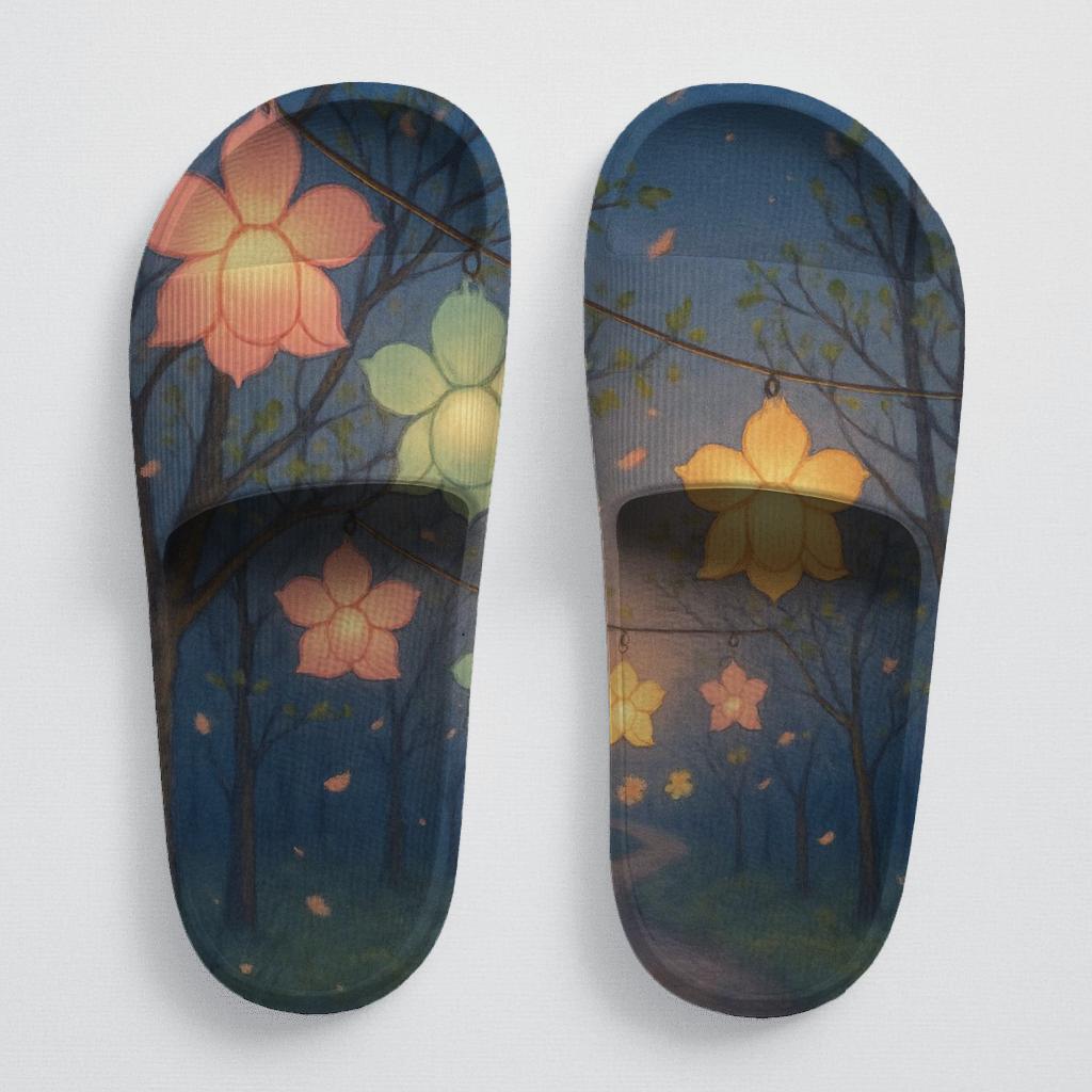 Spring Petal Lantern Parade comfortable casual slides