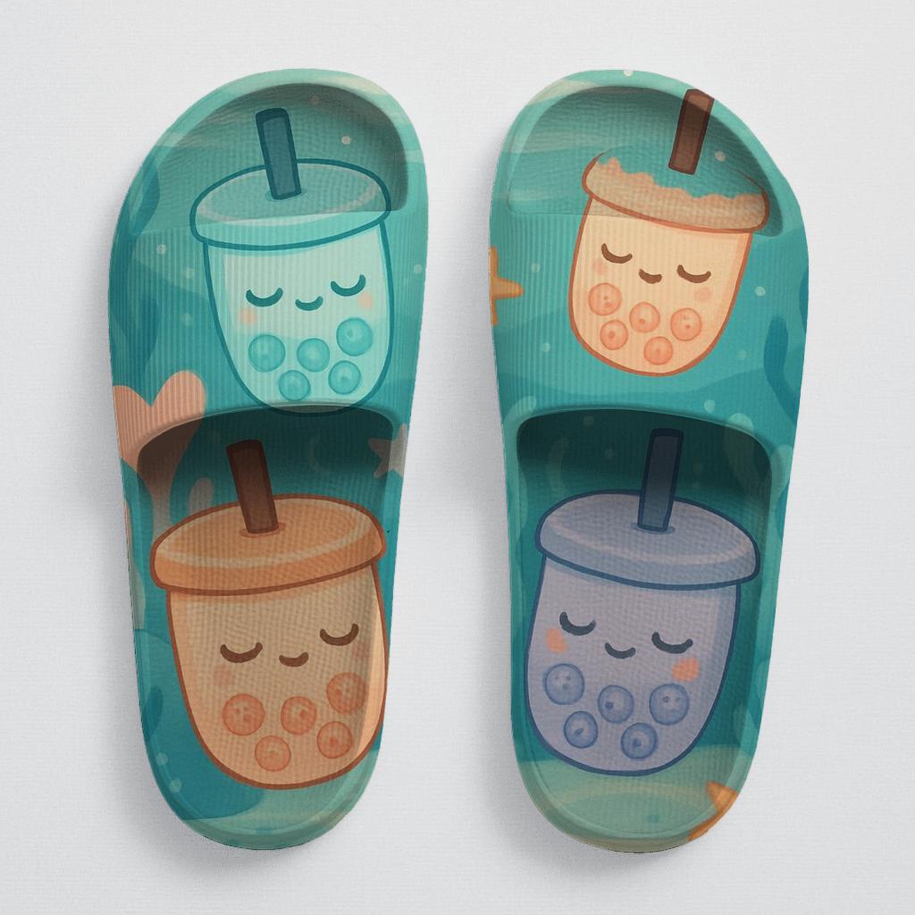 Sleepy Bubble Tea Sea Creatures designer logo slides