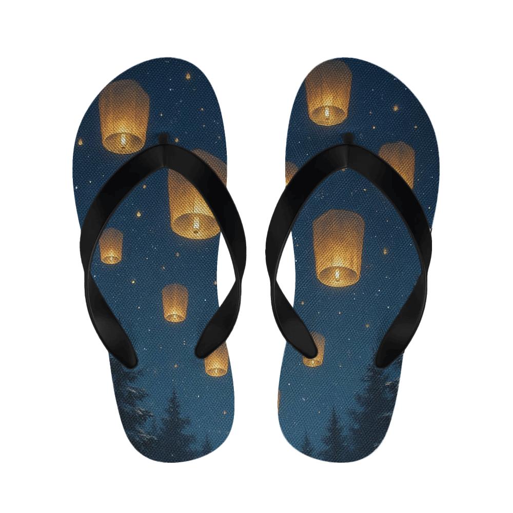 Lanterns In Winter Starlight stylish house slippers