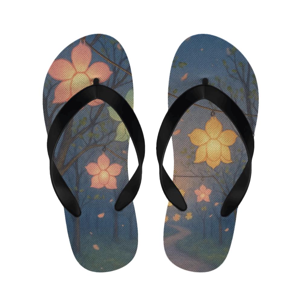 Spring Petal Lantern Parade warm fleece slippers