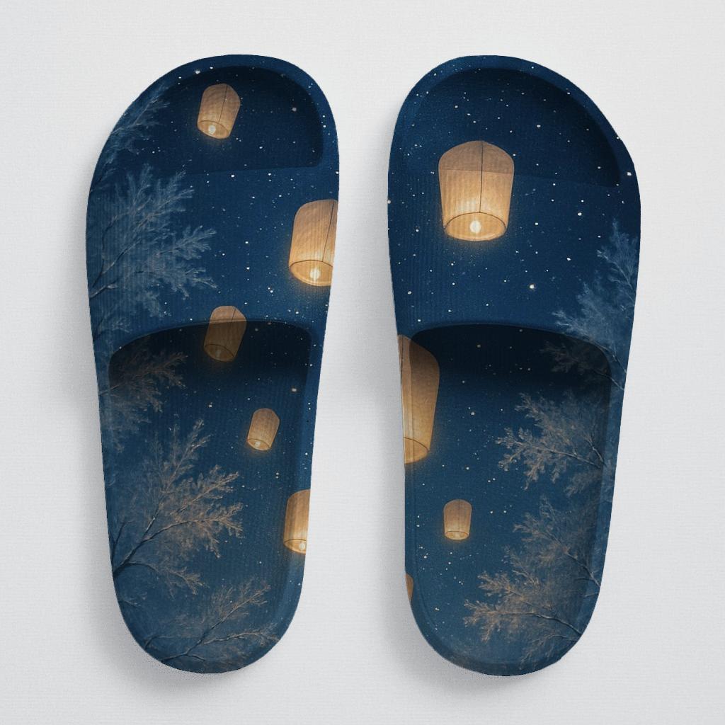 Winter Lantern Stardust sporty rubber slides