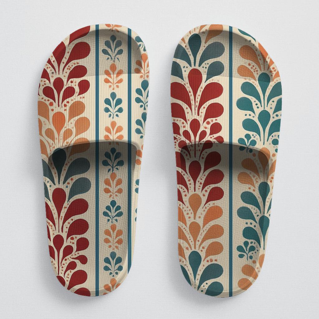 Fractal Bloom Stripe Sequence soft footbed slides