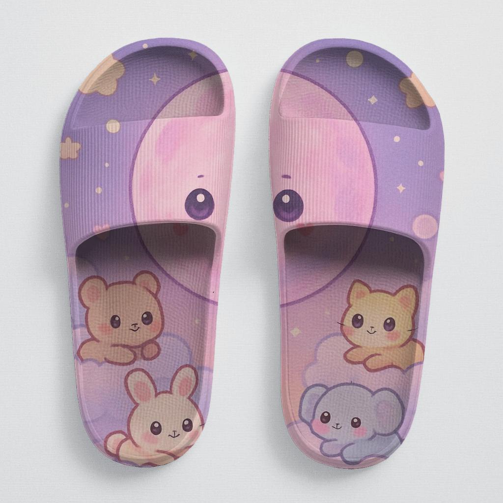 Cotton Candy Moon Critters comfortable casual slides
