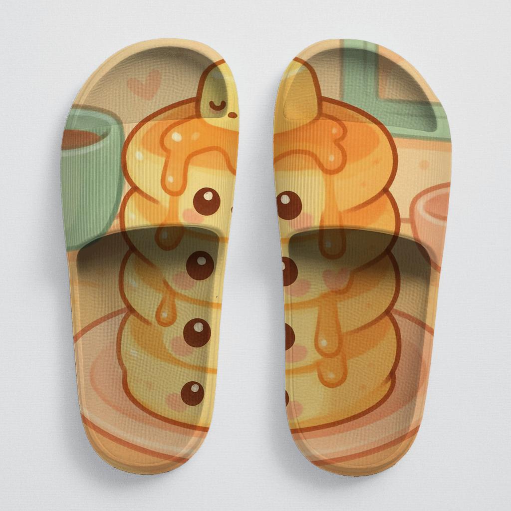 Pastel Pancake Friends soft footbed slides