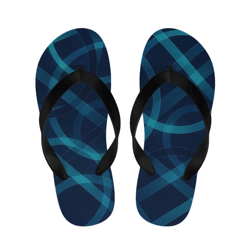 Orbital Moire Ribbon Grid personalized cozy slippers