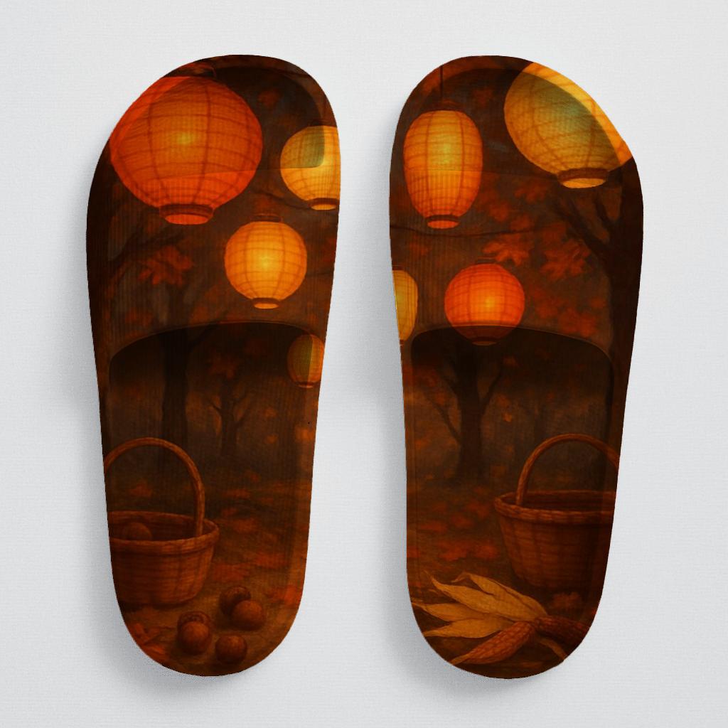 Autumn Lantern Harvest Glow comfortable casual slides