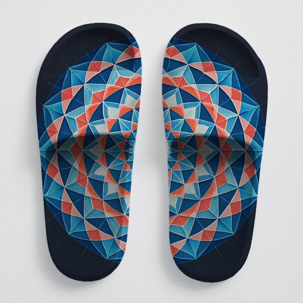 Prismatic Spiral Rosette personalized slide sandals