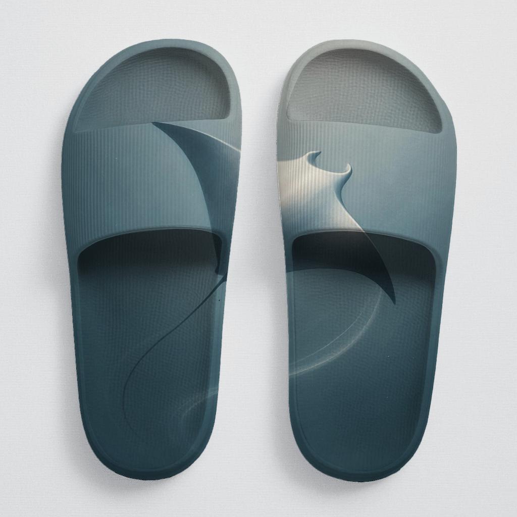 Silent Glide Of The Silver Manta personalized slide sandals