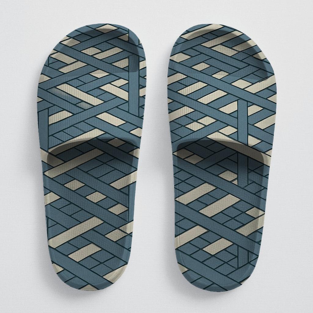 Phase Shift Grid Weave sporty rubber slides