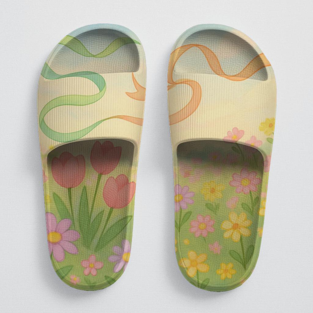 Spring Ribbon Meadow Celebration soft footbed slides