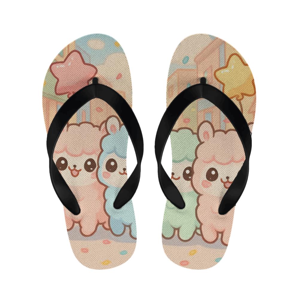 Cotton Candy Alpaca Parade personalized cozy slippers