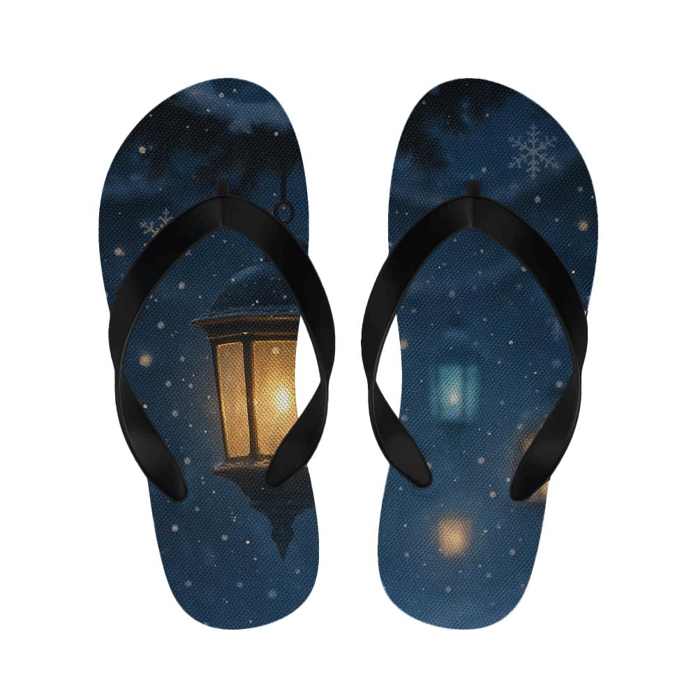 Winter Lantern Snowfall Dream unique printed slipperscustom slippers