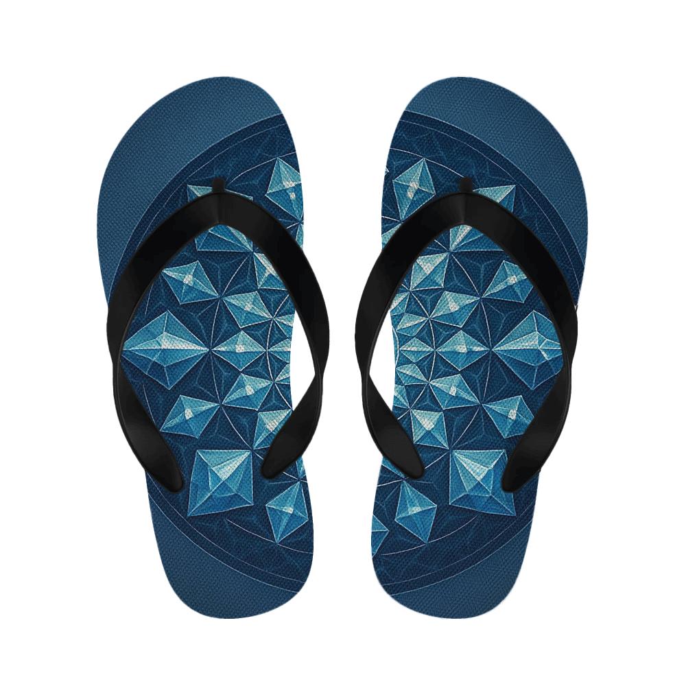 Radial Prism Lattice designer logo slippers