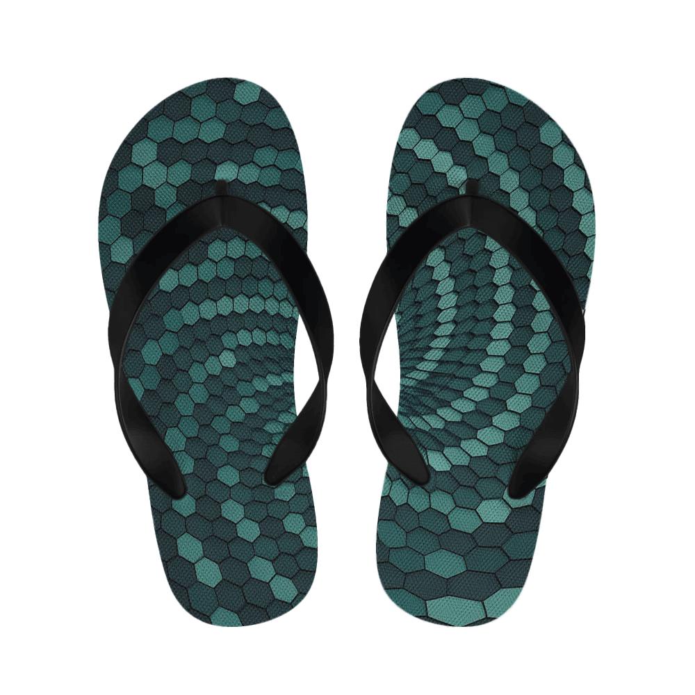 Radial Hex Curl Array unique printed slippers