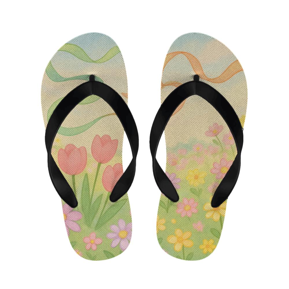 Spring Ribbon Meadow Celebration warm fleece slippers