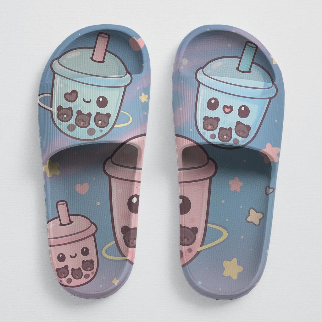 Cosmic Bubble Tea Critters sporty rubber slides