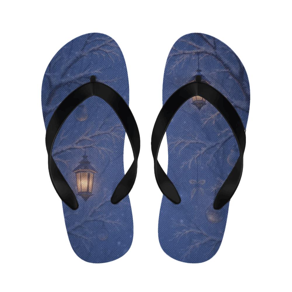 Winter Lantern Snowfall comfortable indoor slippers