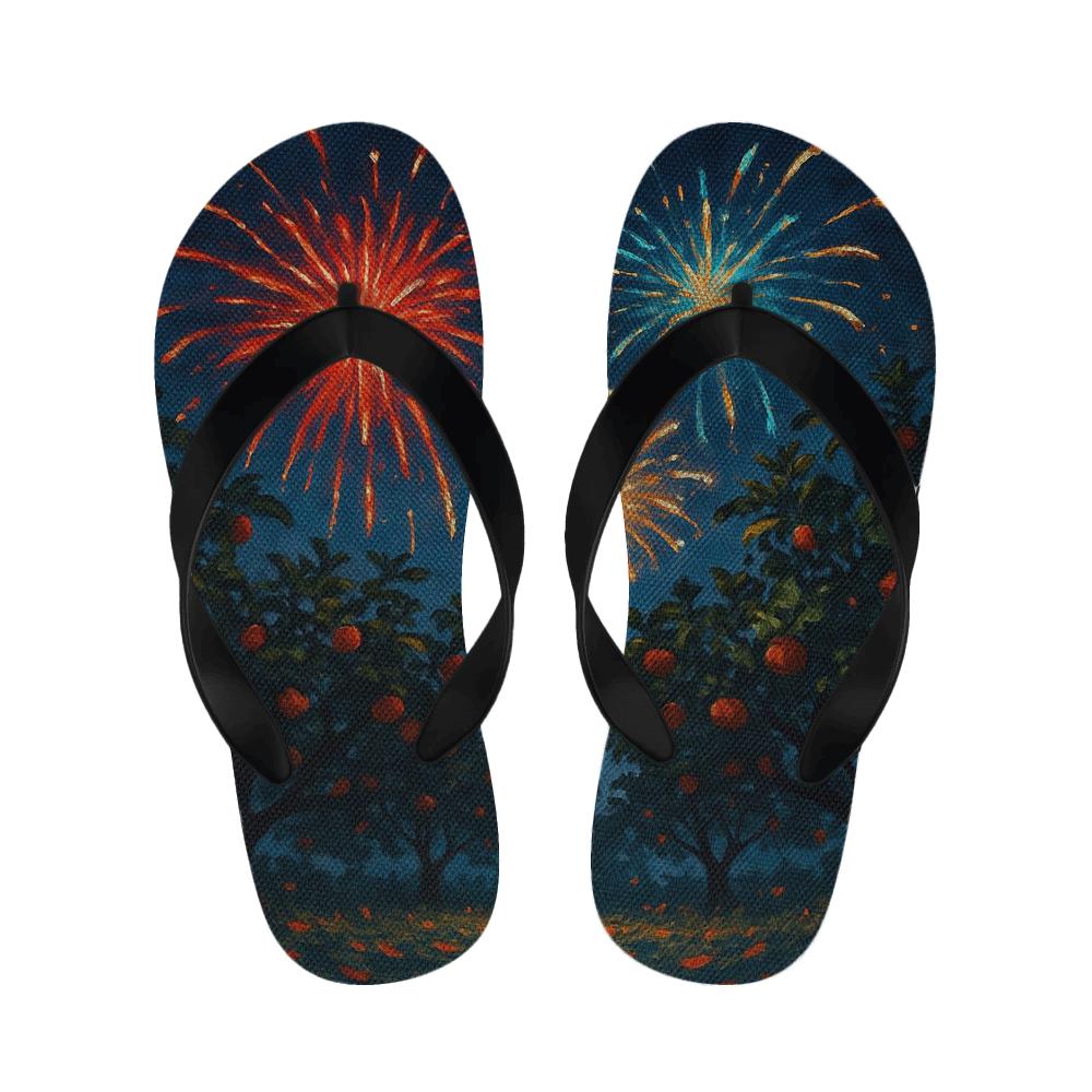 Midsummer Fireworks Orchard unique printed slippers