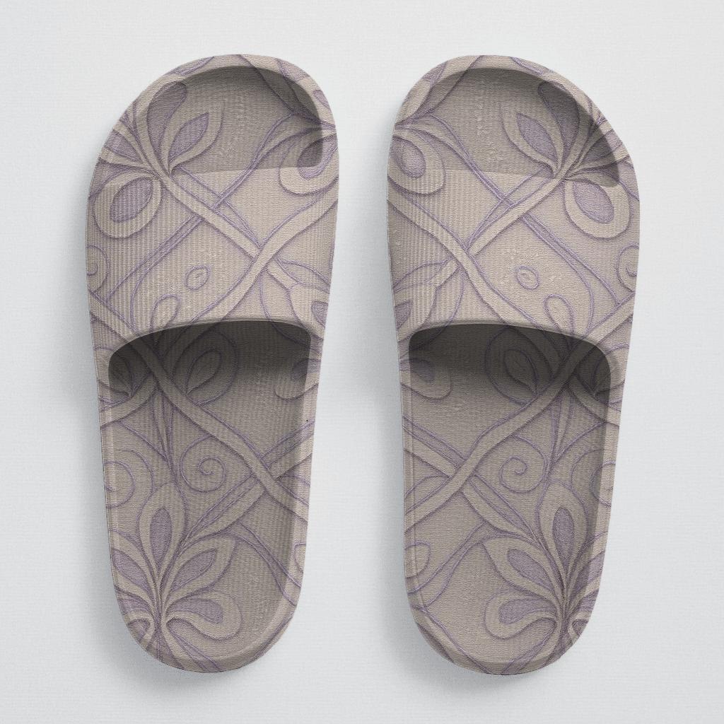 Orchid Ribbon Lattice sporty rubber slides