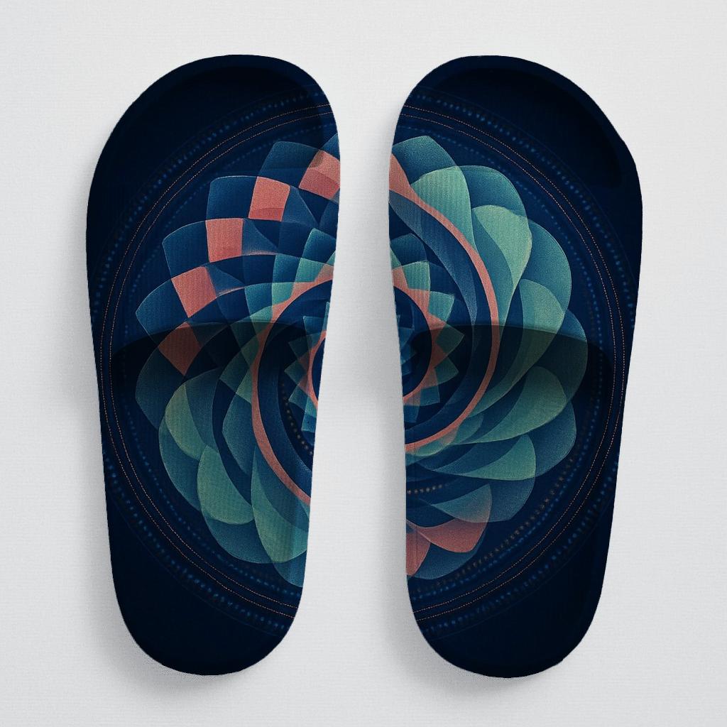 Prismatic Spiral Rosette comfortable casual slides