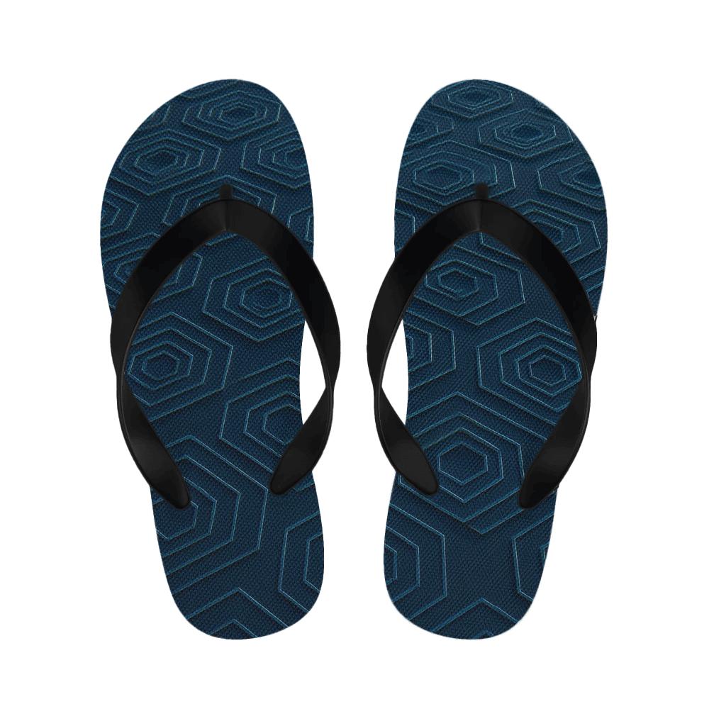 Orbital Hex Cascade designer logo slippers