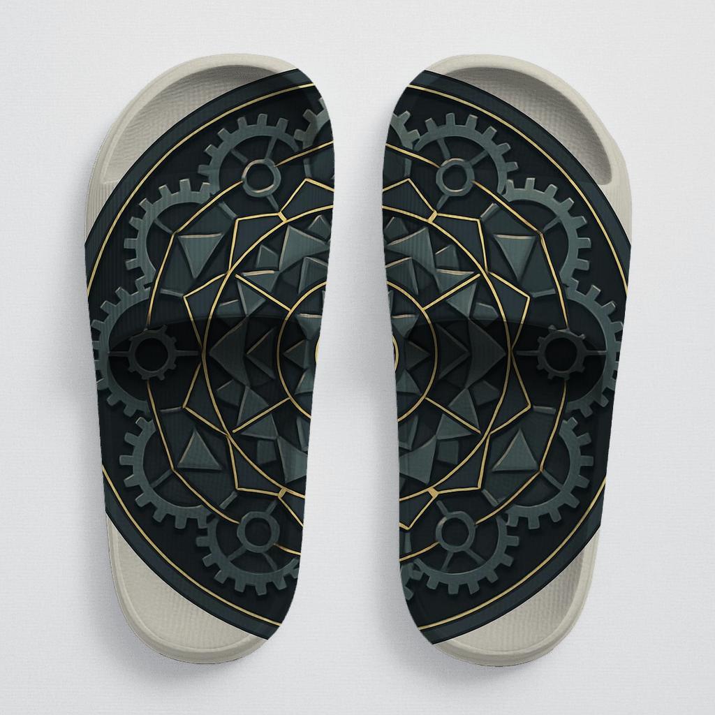 Clockwork Circle Mosaic trendy summer slides