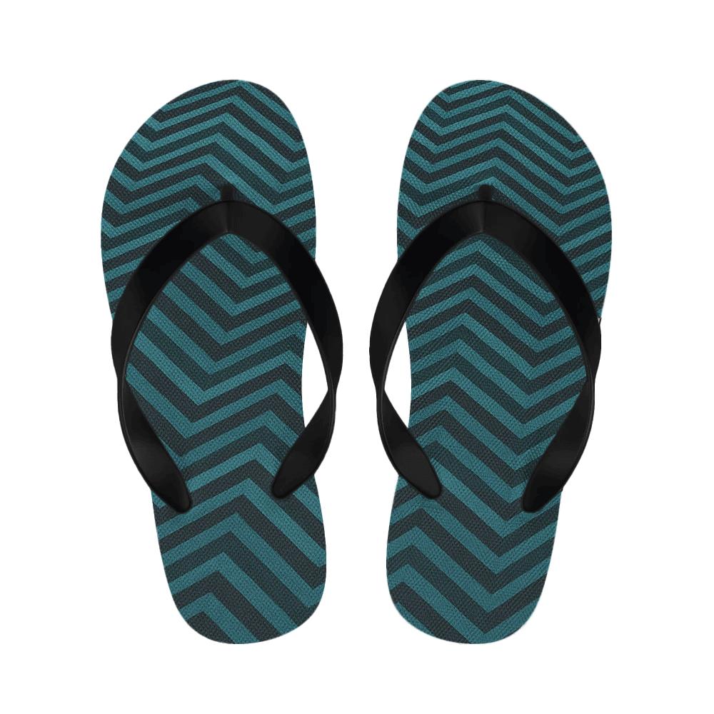 Phase Shift Chevron Moire designer logo slippers