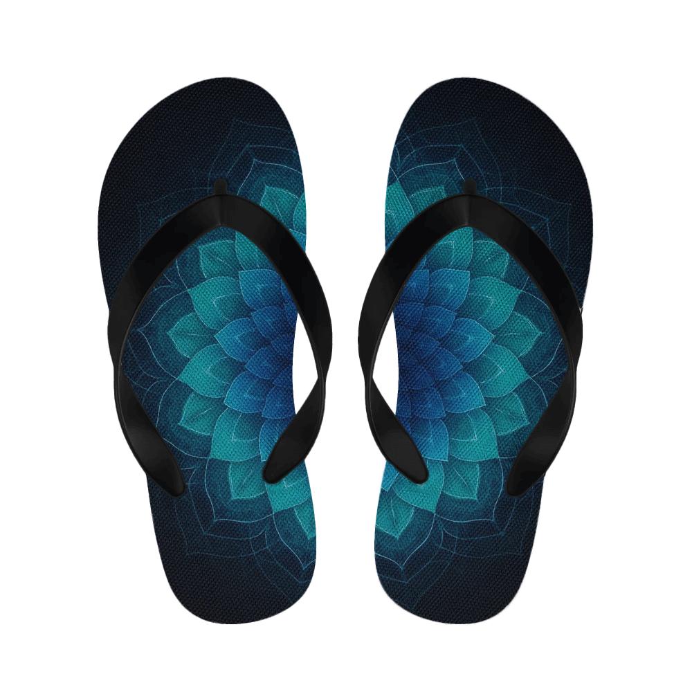 Prismatic Petal Orbit unique printed slippers