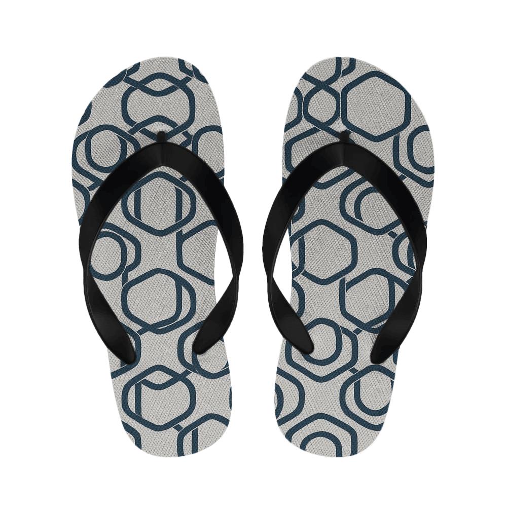 Orbiting Hex Loop Tessellation designer logo slippers