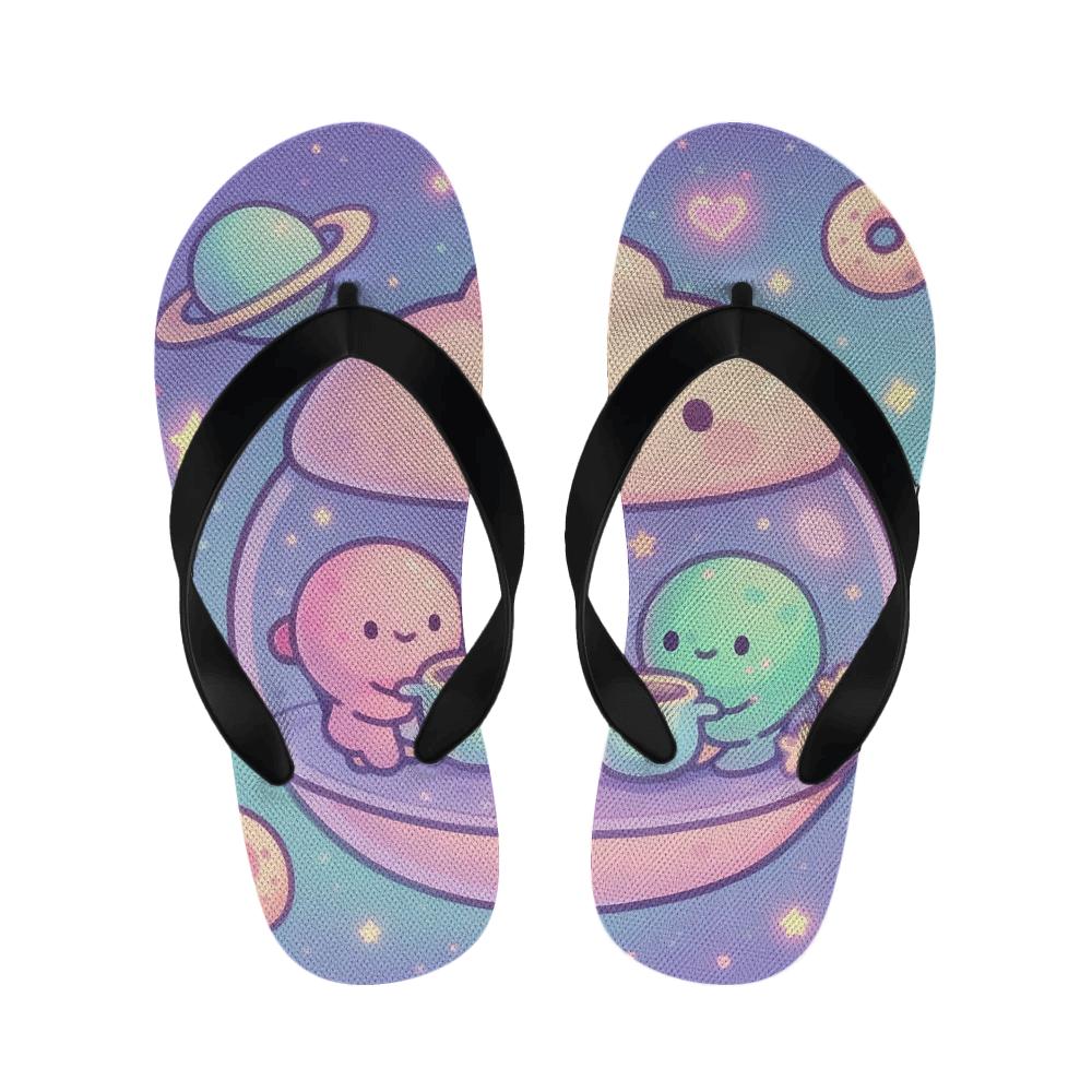 Cosmic Mochi Galaxy Cafe personalized cozy slippers