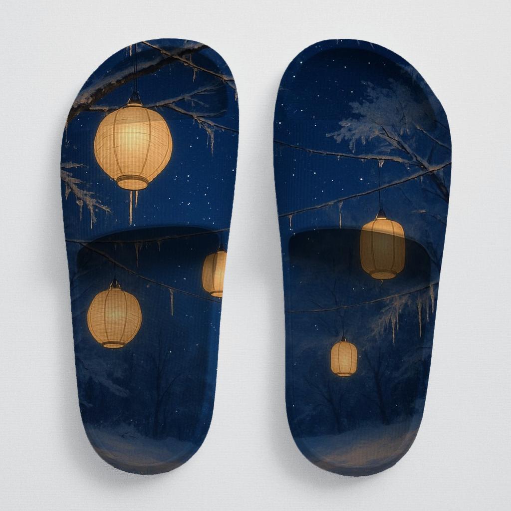 Winter Lantern Starry Eve soft footbed slides