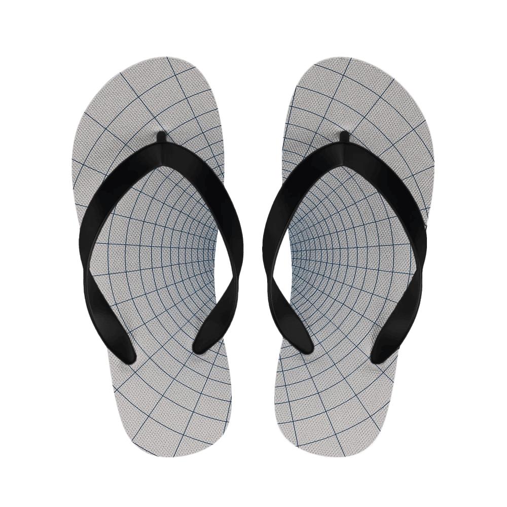 Radial Moire Grid Bloom designer logo slippers