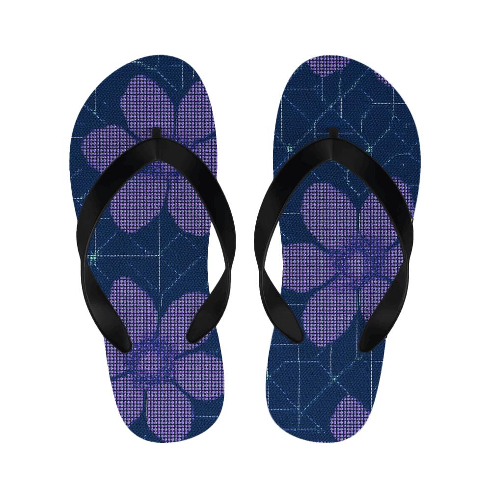 Orchid Pixel Vein Matrix warm fleece slippers