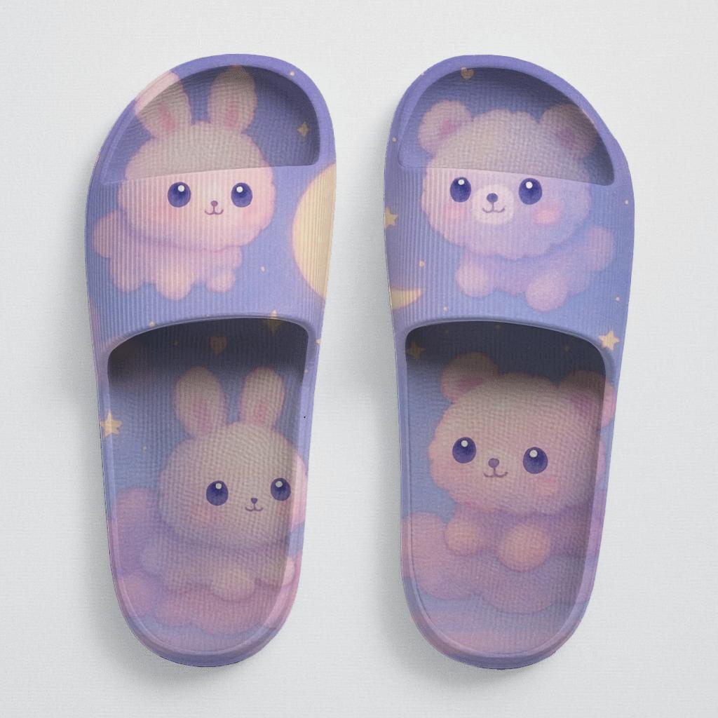 Cotton Candy Moon Critters soft footbed slides